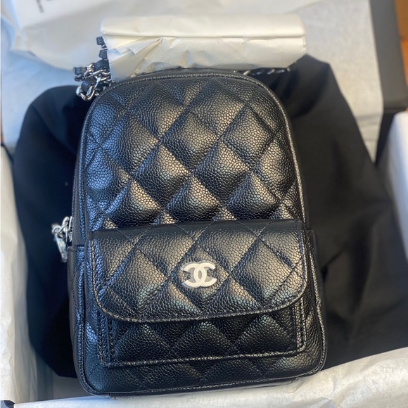 Chanel Classic Black Quilted Backpack - Picture 1 of 9